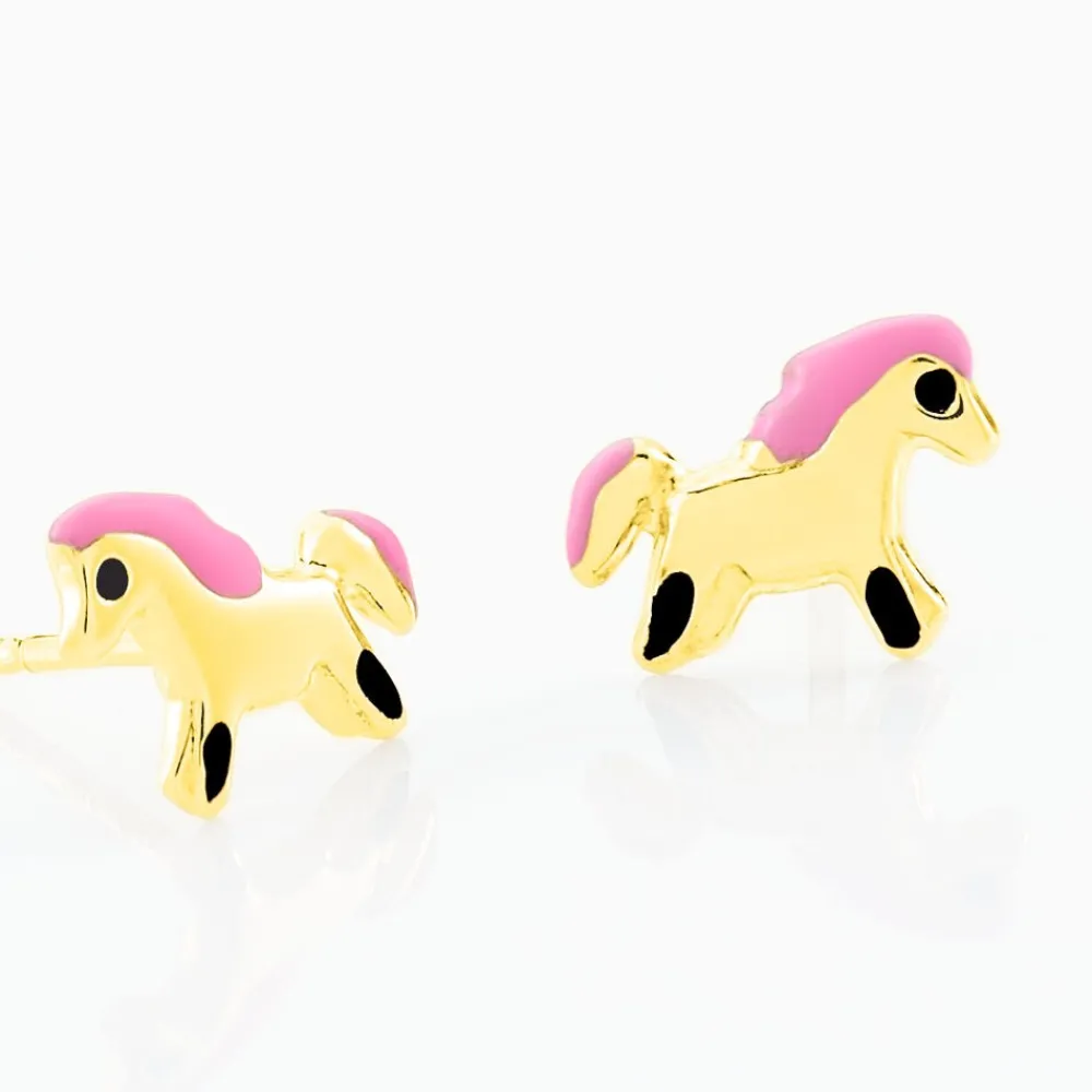 Boucles D'oreilles Puces Heldea Cheval Or Jaune|Marc Orian Clearance