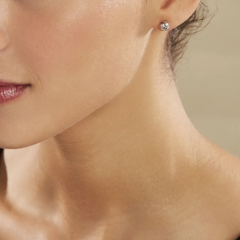 Boucles D'oreilles Puces Iloa Argent Blanc|Marc Orian Hot