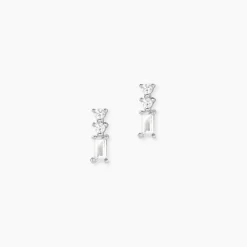 Boucles D'oreilles Puces Iolyn Argent Blanc Oxyde De Zirconium|Marc Orian Best