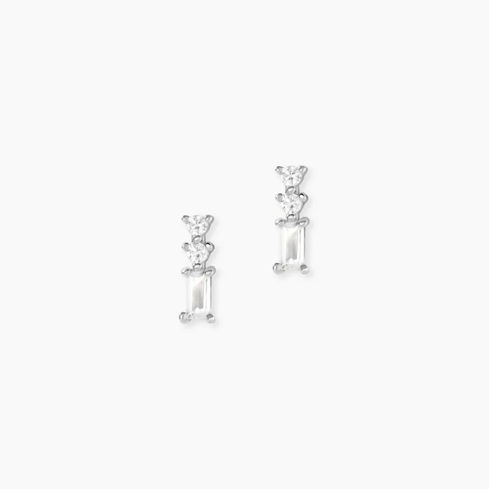 Boucles D'oreilles Puces Iolyn Argent Blanc Oxyde De Zirconium|Marc Orian Best