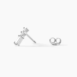Boucles D'oreilles Puces Iolyn Argent Blanc Oxyde De Zirconium|Marc Orian Best