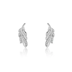 Boucles D'oreilles Puces Isae Argent Blanc Oxyde De Zirconium