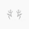 Boucles D'oreilles Puces Ivelyse Argent Blanc