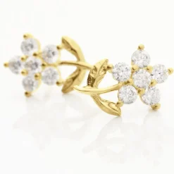 Boucles D'oreilles Puces Jabin Fleur Or Jaune Oxyde De Zirconium|Marc Orian Discount