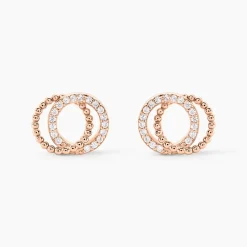 Boucles D'oreilles Puces Janne Argent Rose Oxyde De Zirconium
