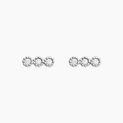 Boucles D'oreilles Puces Janys Argent Blanc Oxyde De Zirconium
