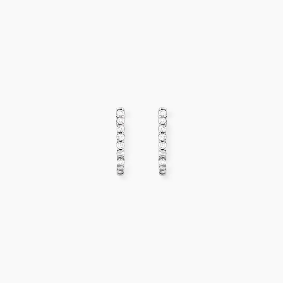 Boucles D'oreilles Puces Jayne Argent Blanc Oxyde De Zirconium
