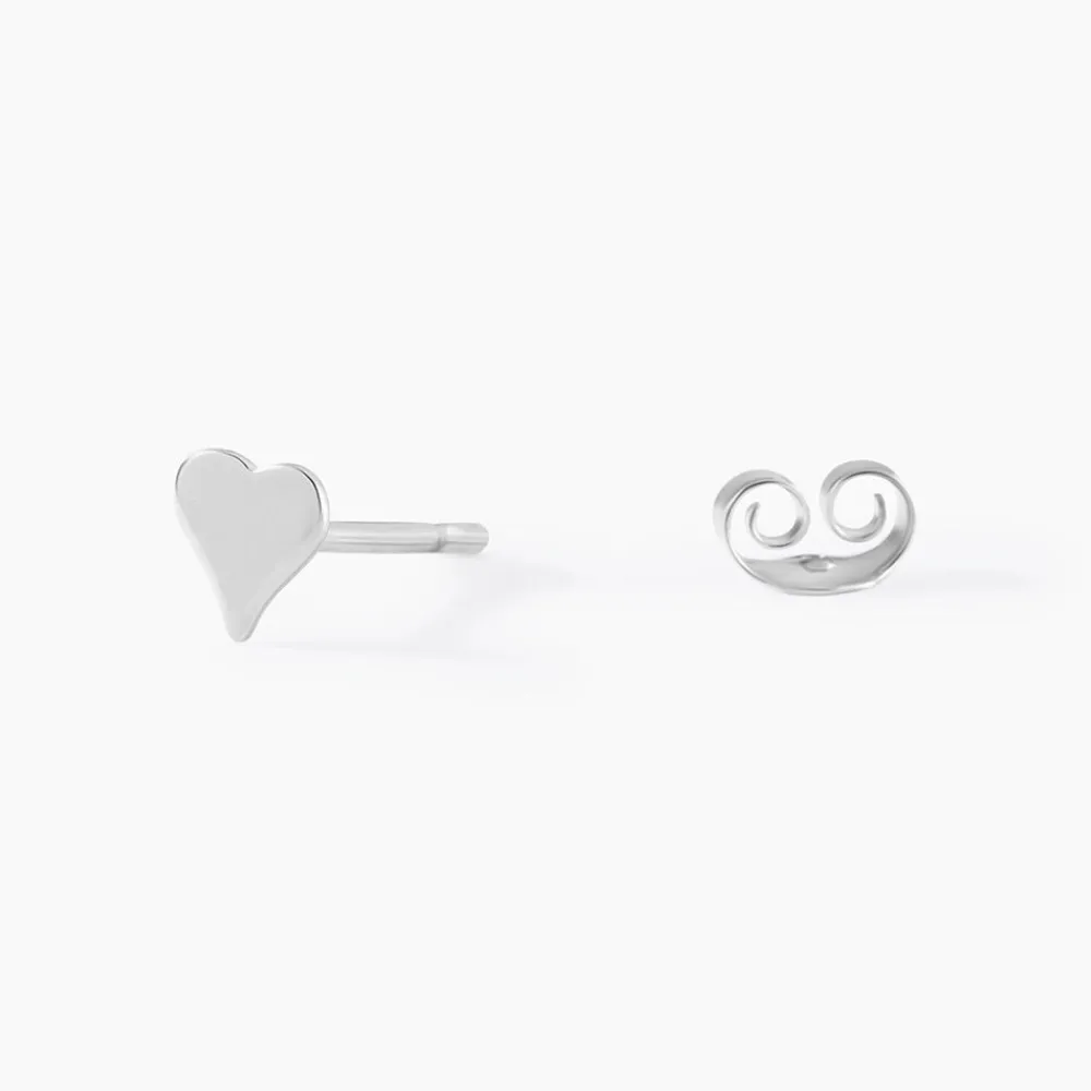 Boucles D'oreilles Puces Jeanne-françoise Argent Blanc|Marc Orian Online