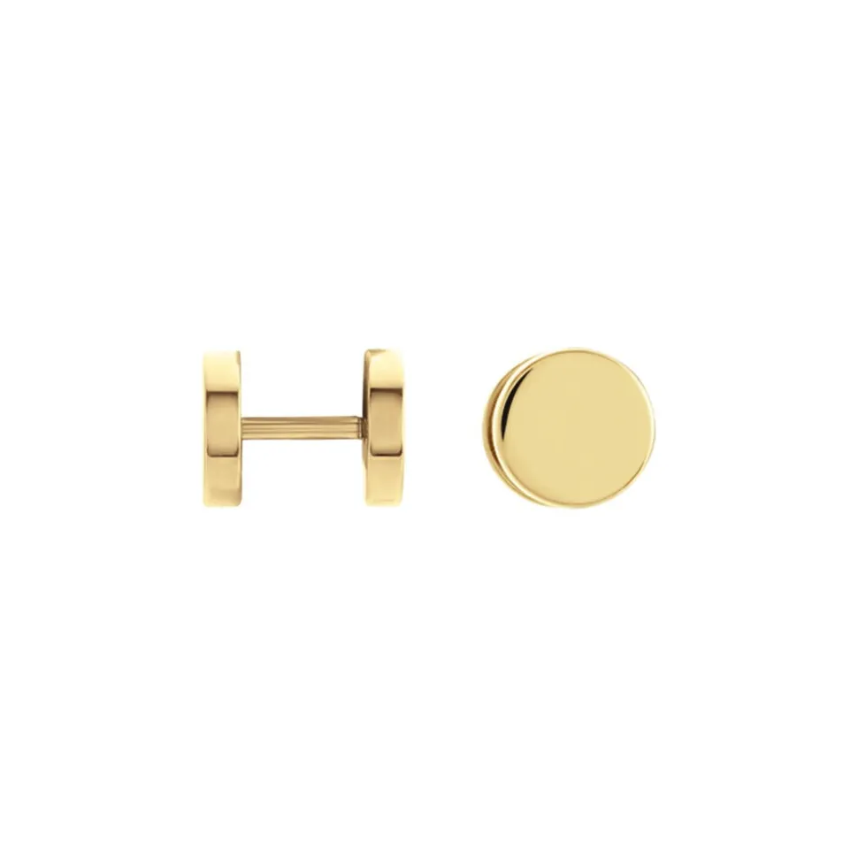 Boucles D'oreilles Puces Jourdan Eas Acier Doré