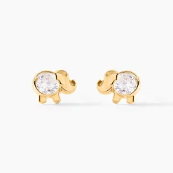 Boucles D'oreilles Puces Jumboo Or Jaune Oxyde De Zirconium|Marc Orian Clearance