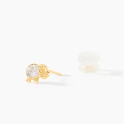 Boucles D'oreilles Puces Jumboo Or Jaune Oxyde De Zirconium|Marc Orian Clearance