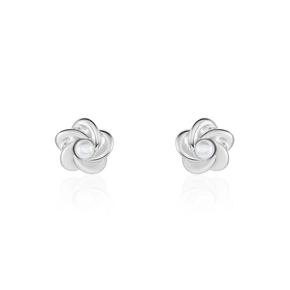 Boucles D'oreilles Puces Kanani Argent Blanc Perle De Culture|Marc Orian Clearance