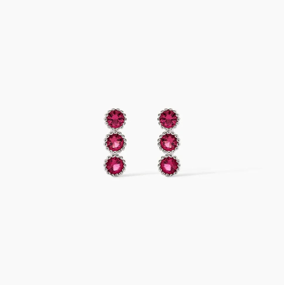 Boucles D'oreilles Puces Kasey Argent Blanc Oxyde De Zirconium