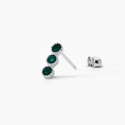 Boucles D'oreilles Puces Kasey Argent Blanc Oxyde De Zirconium