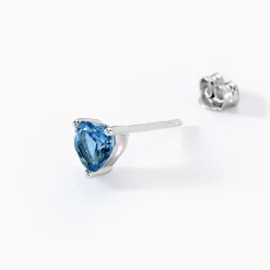 Boucles D'oreilles Puces Kelvyn Argent Blanc Oxyde De Zirconium|Marc Orian New