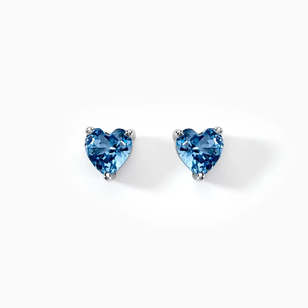Boucles D'oreilles Puces Kelvyn Argent Blanc Oxyde De Zirconium|Marc Orian New