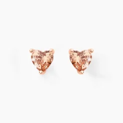 Boucles D'oreilles Puces Kelvyn Argent Rose Oxyde De Zirconium|Marc Orian Online