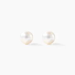 Boucles D'oreilles Puces Kesya Or Jaune Perle De Culture