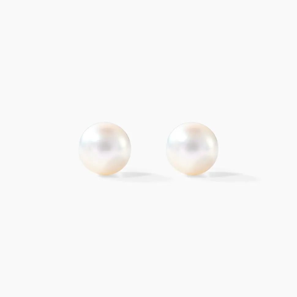 Boucles D'oreilles Puces Kesya Or Jaune Perle De Culture