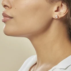 Boucles D'oreilles Puces Kesya Or Jaune Perle De Culture|Marc Orian Outlet