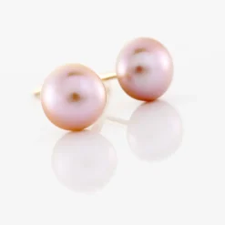 Boucles D'oreilles Puces Kesya Or Jaune Perle De Culture|Marc Orian Online