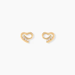 Boucles D'oreilles Puces Laela Plaqué Or Jaune Oxyde De Zirconium|Marc Orian Best