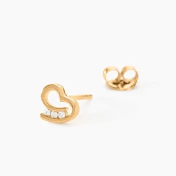 Boucles D'oreilles Puces Laela Plaqué Or Jaune Oxyde De Zirconium|Marc Orian Best