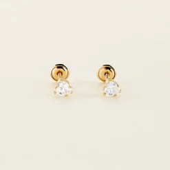 Boucles D'oreilles Puces Leidi Or Jaune Oxyde De Zirconium