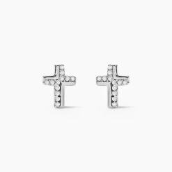Boucles D'oreilles Puces Lola-rose Argent Blanc Oxyde De Zirconium
