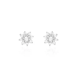 Boucles D'oreilles Puces Lorraine De Zirconium|Marc Orian New