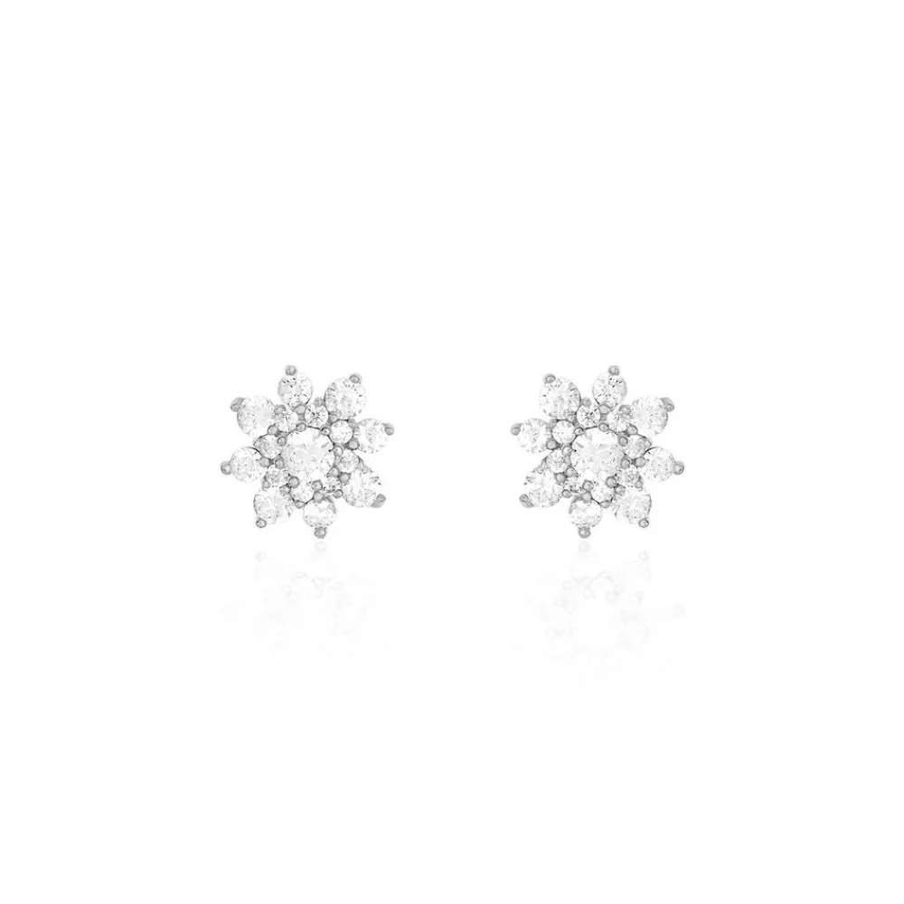 Boucles D'oreilles Puces Lorraine De Zirconium|Marc Orian New