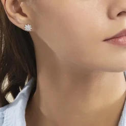 Boucles D'oreilles Puces Lorraine De Zirconium|Marc Orian New