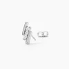 Boucles D'oreilles Puces Lousie Argent Blanc Oxyde De Zirconium