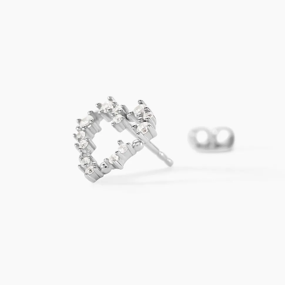 Boucles D'Oreilles Puces Lovella Argent Blanc Oxyde De Zirconium