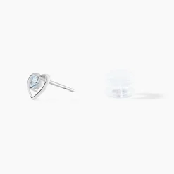 Boucles D'oreilles Puces Luann Or Blanc Topaze