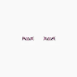 Boucles D'oreilles Puces Mai-ly Argent Blanc Oxyde De Zirconium