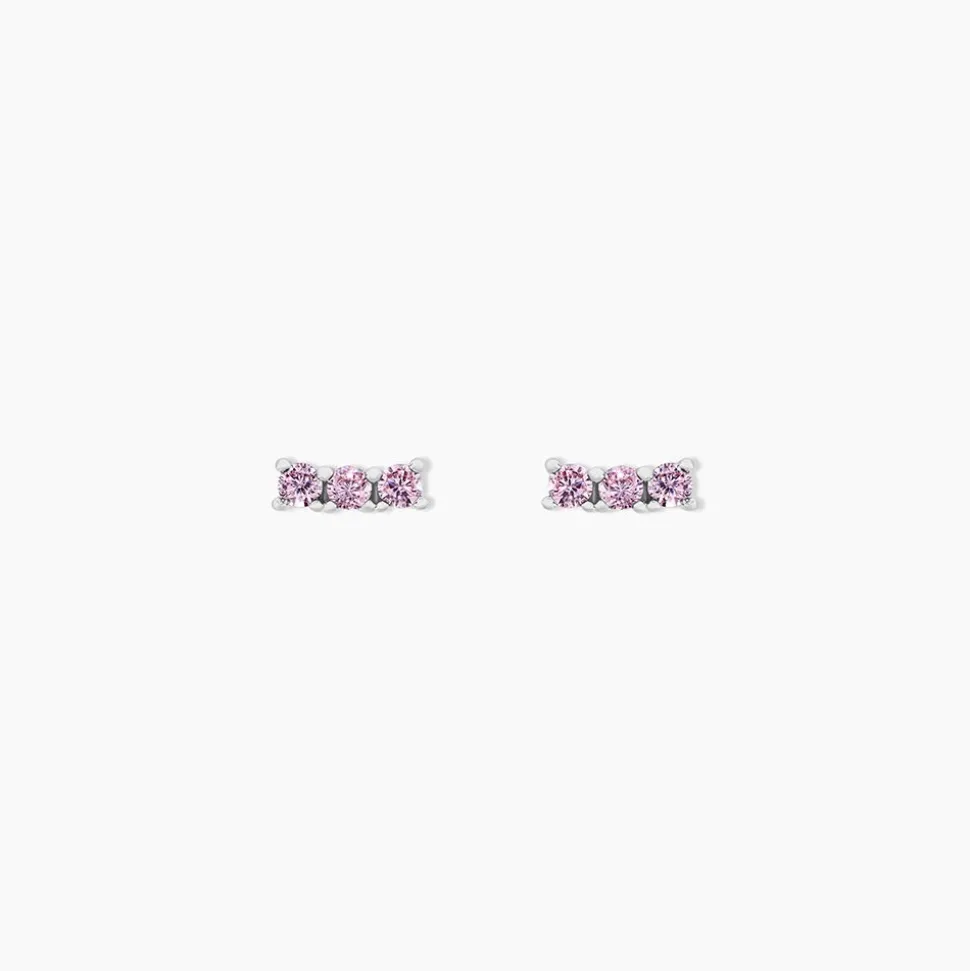 Boucles D'oreilles Puces Mai-ly Argent Blanc Oxyde De Zirconium
