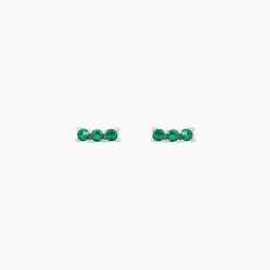 Boucles D'oreilles Puces Mai-ly Argent Blanc Spinelle