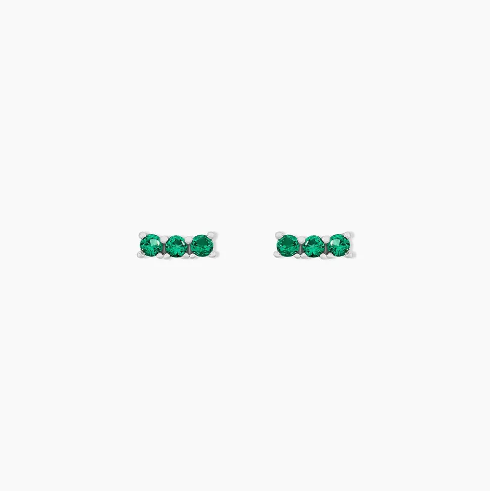 Boucles D'oreilles Puces Mai-ly Argent Blanc Spinelle