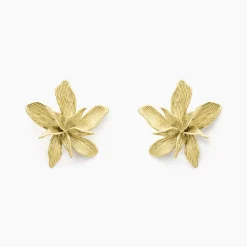 Boucles D'oreilles Puces Majorelle Acier Jaune