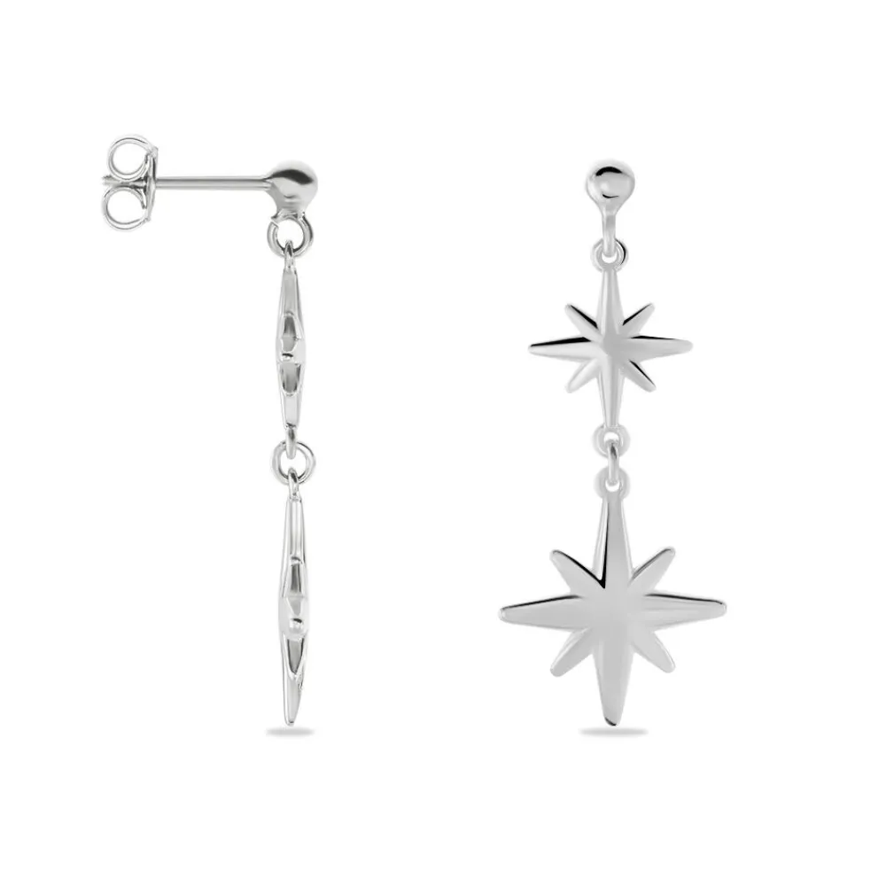 Boucles D'oreilles Puces Malhaut Argent Blanc|Marc Orian Online