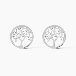 Boucles D'oreilles Puces Marijan Argent Blanc