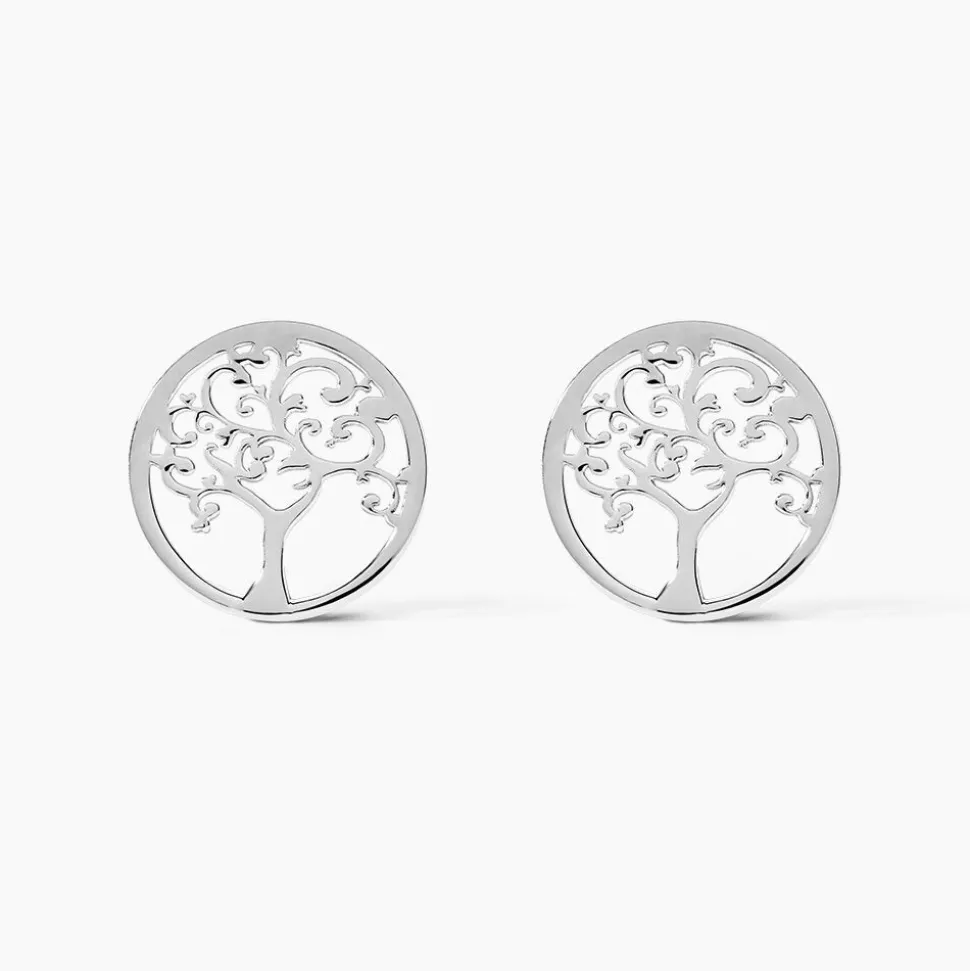 Boucles D'oreilles Puces Marijan Argent Blanc