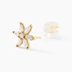Boucles D'oreilles Puces Marijse Or Jaune Oxyde De Zirconium