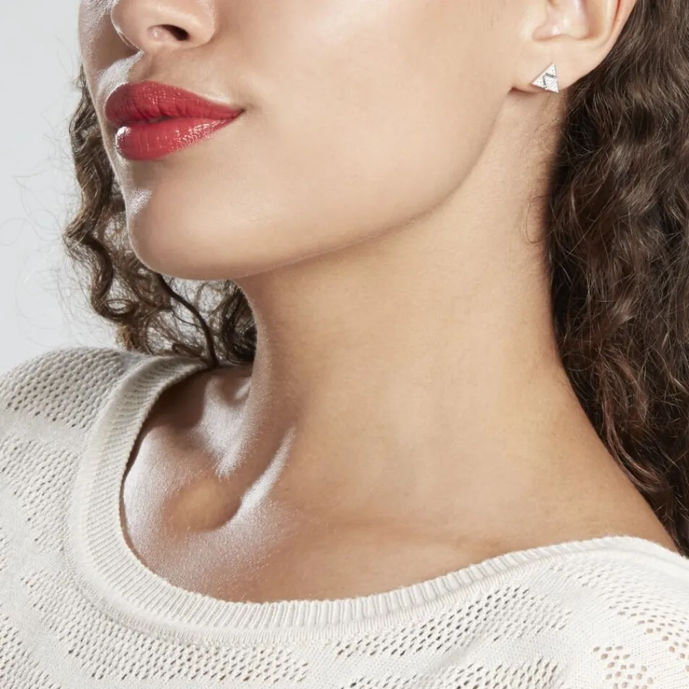 Boucles D'oreilles Puces Mathilde Argent Blanc Oxyde De Zirconium|Marc Orian Clearance