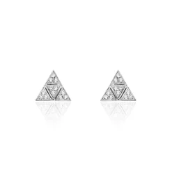 Boucles D'oreilles Puces Mathilde Argent Blanc Oxyde De Zirconium|Marc Orian Clearance