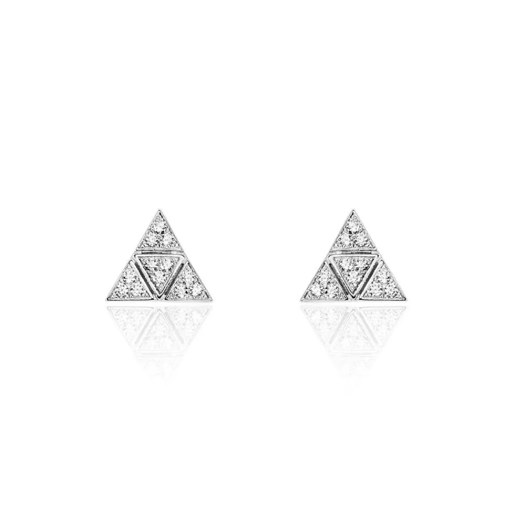 Boucles D'oreilles Puces Mathilde Argent Blanc Oxyde De Zirconium|Marc Orian Clearance