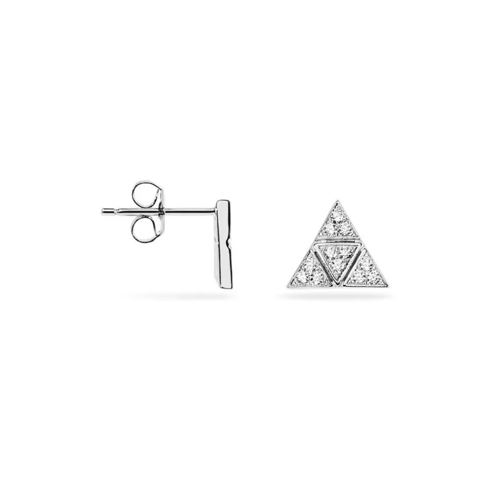 Boucles D'oreilles Puces Mathilde Argent Blanc Oxyde De Zirconium|Marc Orian Clearance