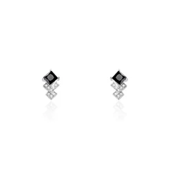 Boucles D'oreilles Puces Maymana Argent Blanc Oxyde De Zirconium