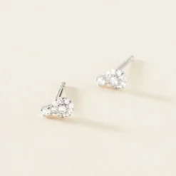 Boucles D'oreilles Puces Melyna Argent Blanc Oxyde De Zirconium